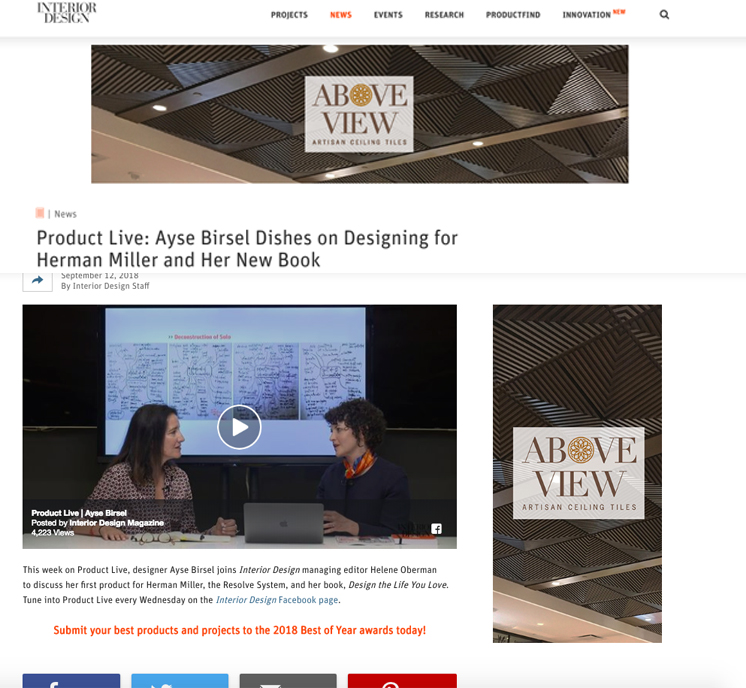 Interior Design, Digital Website Ad, September 1-10, 2018
