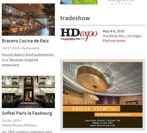 Hospitality Design, HD Now Newsletter, January 4, 2016