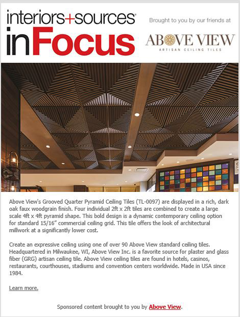 Interiors and Sources E-Newsletter, Digital Ad, March 3, 2020