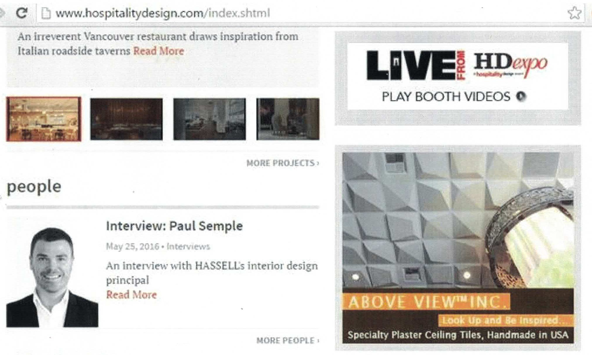 Hospitality Design, Online Banner Ad, June 2016