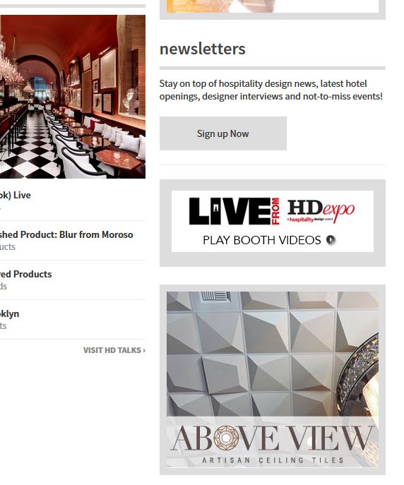 Hospitality Design Online Banner Ad October 2016