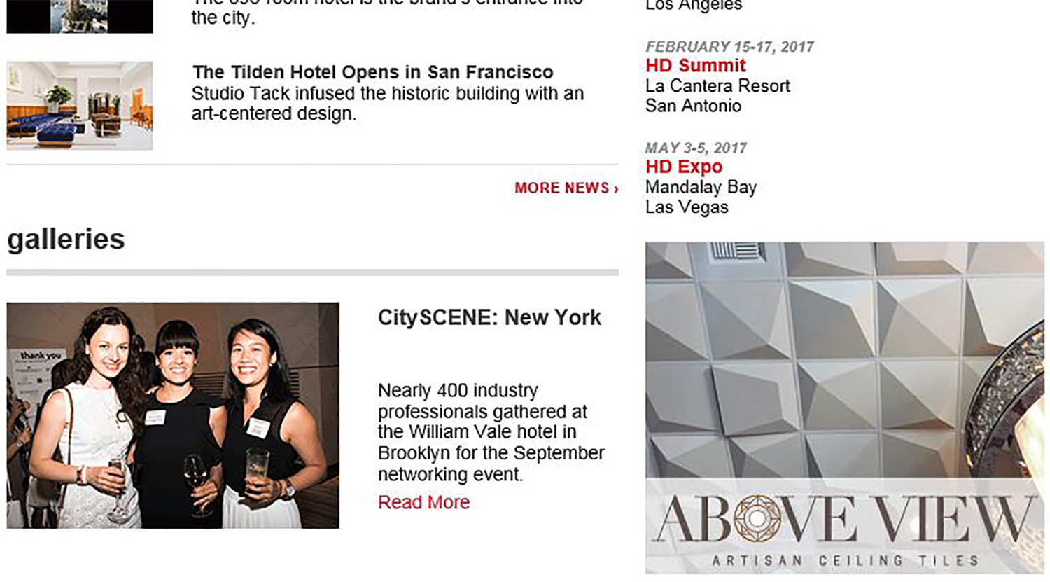 Hospitality Design, Email Ad, November 23, 2016